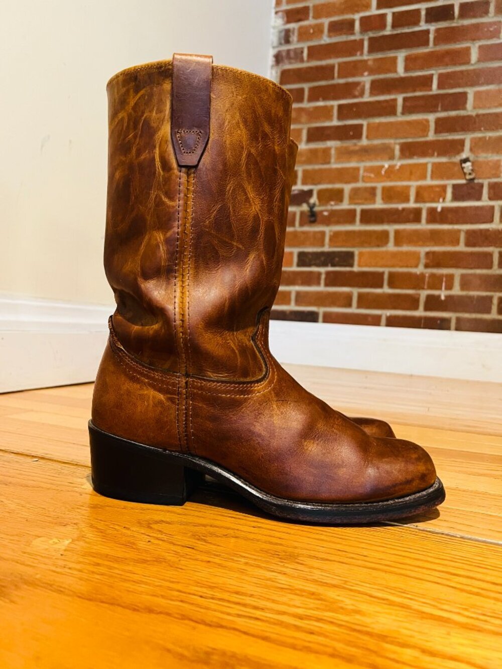 VTG Durango Campus Women's 7.5M Brown Leather Square Toe Pull-On Western Boots - Picture 16 of 16
